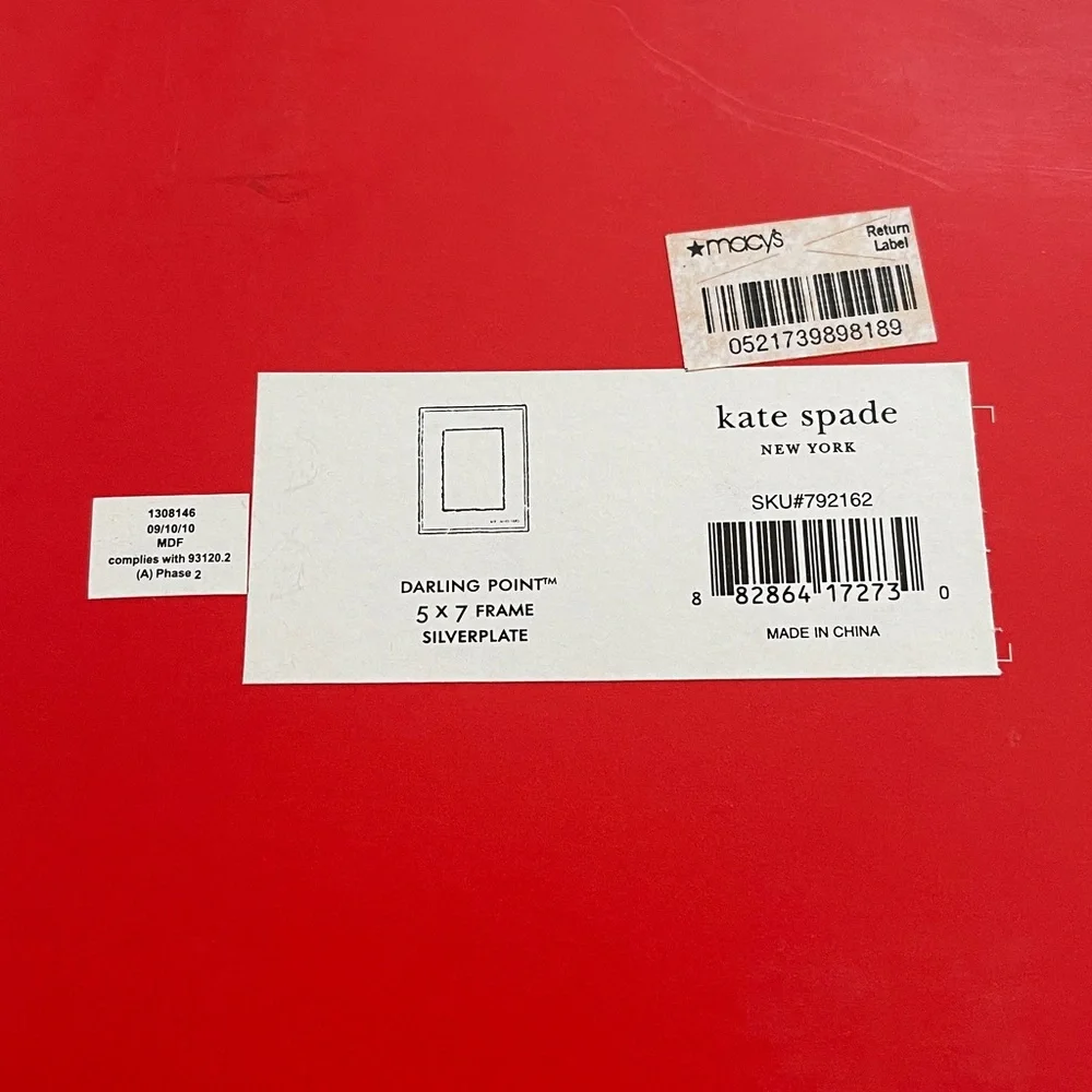 Kate Spade x LENOX Darling Point 5x7 Silverplate Frame